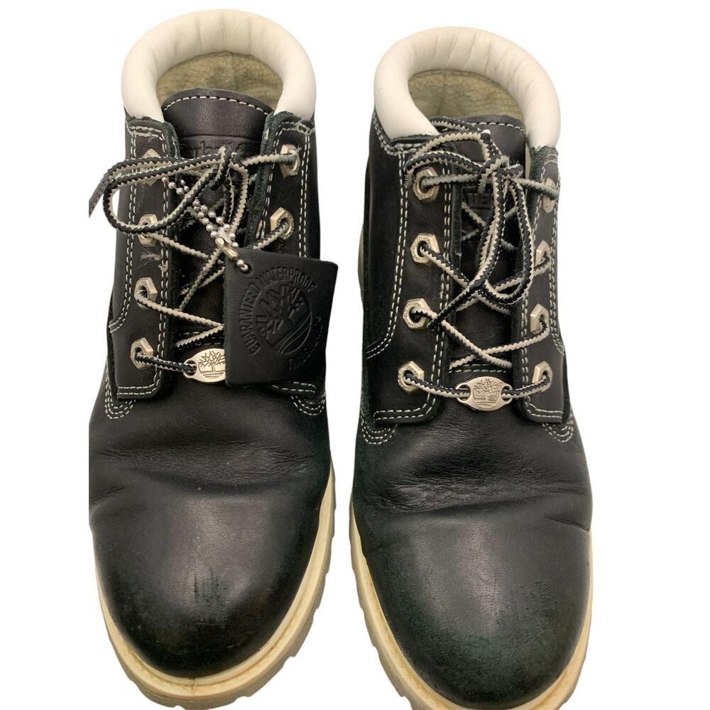 Timberland Women's 6" Nellie Waterproof Black Leather Boots Size 7.5M